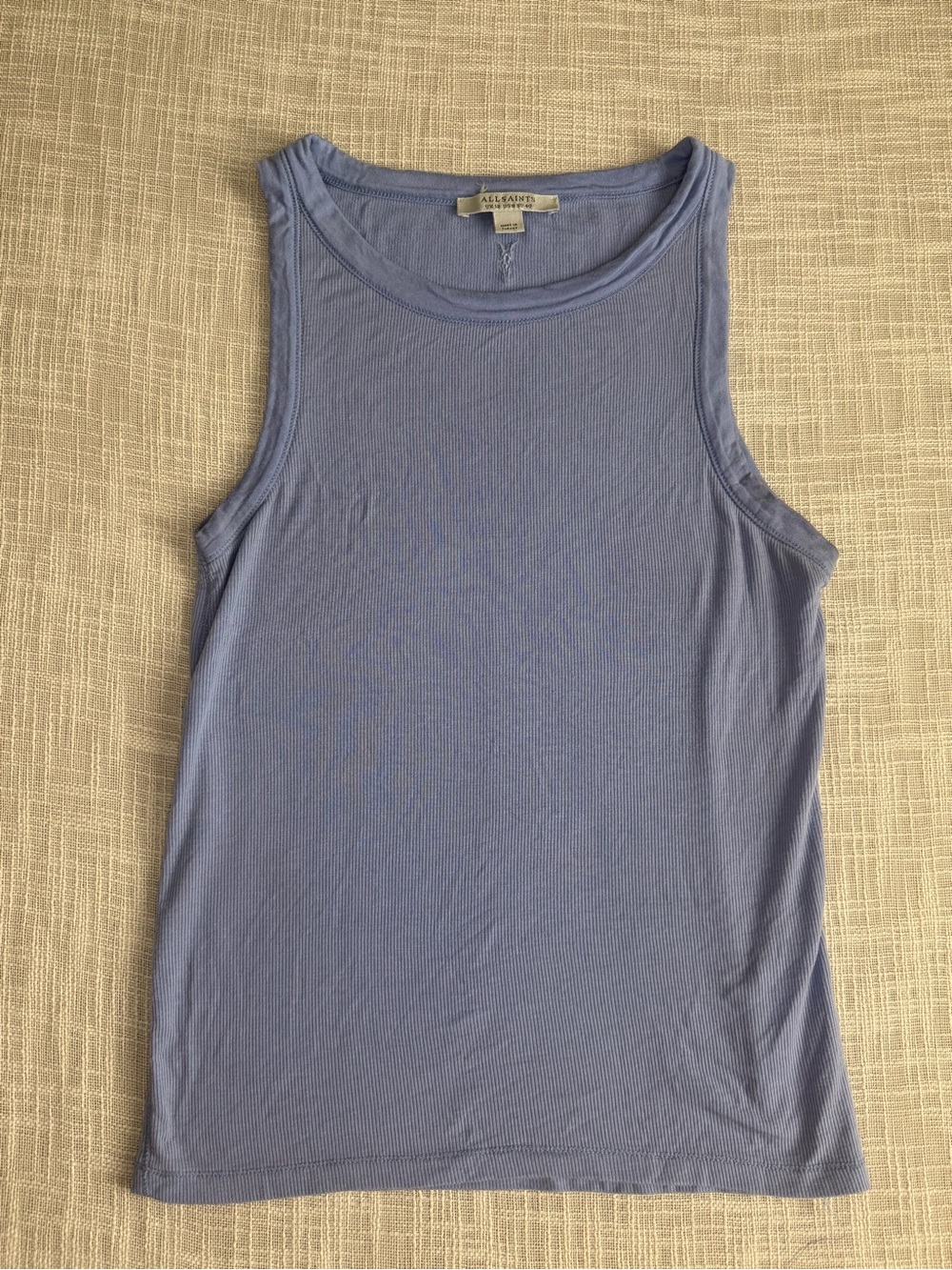 AllSaints Lavender Ribbed Tank Top U.S. Size 8 Minimalist Basic